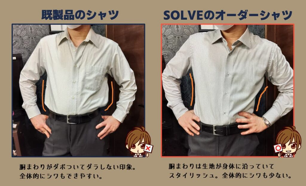 SOLVE オーダーシャツ 既製品 違い